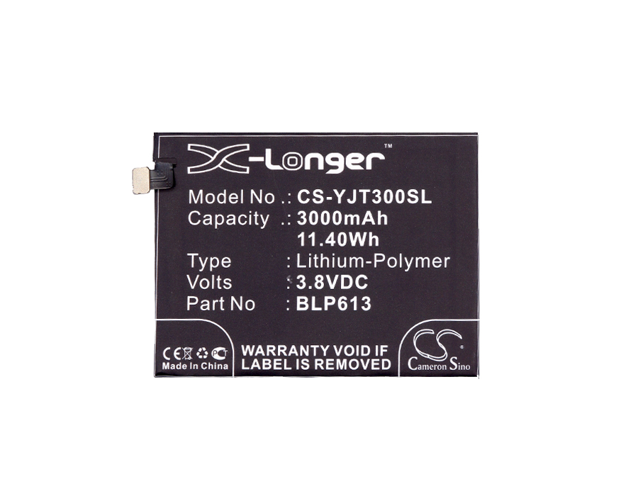 Аккумулятор CS-YJT300SL BLP613 для Oneplus 3 3.8V / 3000mAh / 11.40Wh