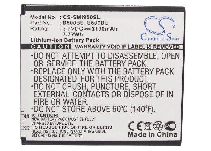 Аккумулятор CS-SMI950SL B600BC для Samsung Galaxy S4 I9500 3.7V / 2100mAh / 7.77Wh