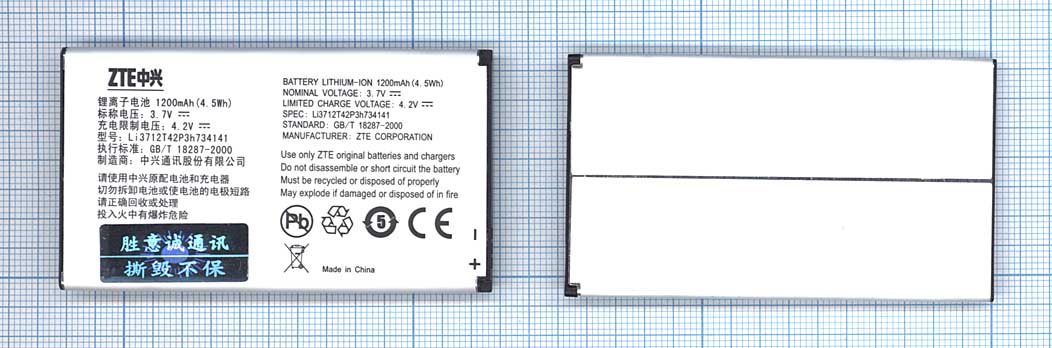�������������� ������� ZTE Li3712T42P3h734141 ��� ZTE N960 ZTE U236 3.7V 4.5Wh