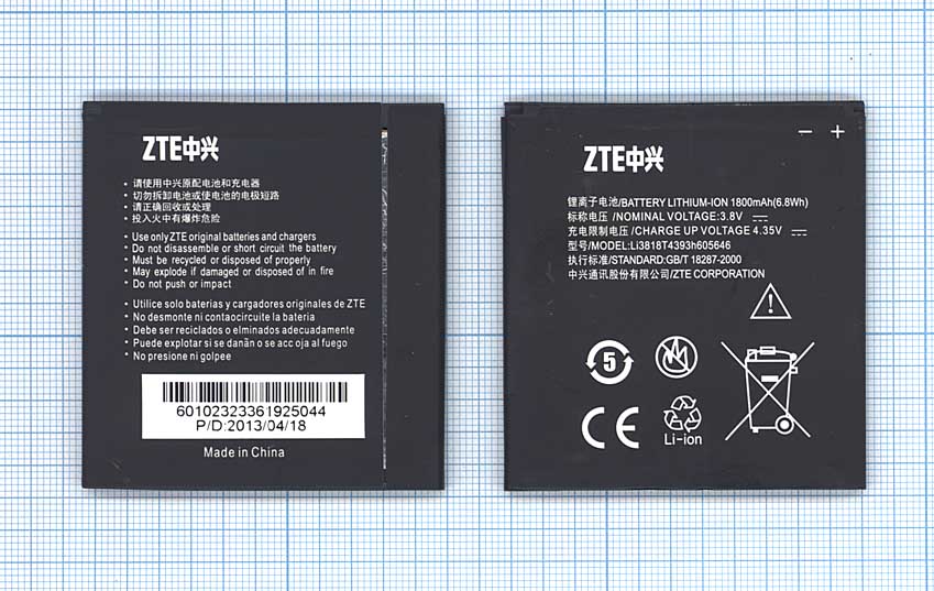 �������������� ������� ZTE Li3818T43P3H605646 ��� ZTE N909 ZTE V818 3.7V 5.92Wh