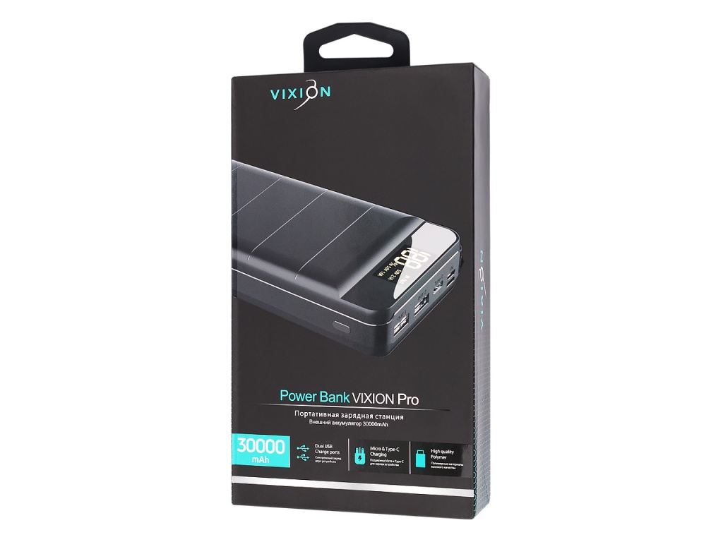 Портативное зарядное устройство (Power Bank) VIXION DP-30 30000mAh (черный)