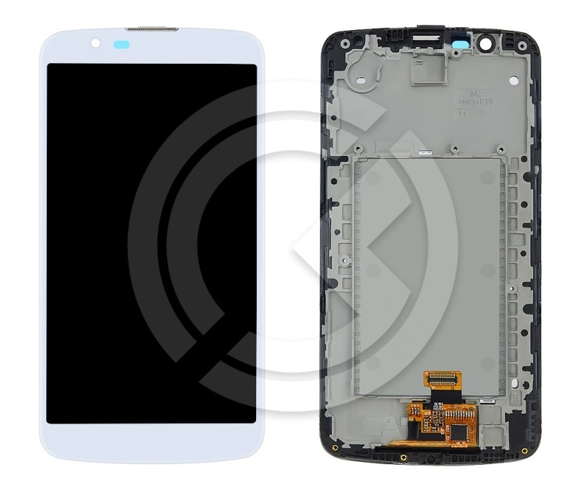 Дисплей для LG K10/K10 LTE (K410/K430) в рамке + тачскрин (белый) с микросхемой на шлейфе