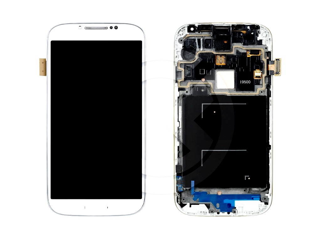 Дисплей для Samsung i9500 Galaxy S 4 + тачскрин + рамка (белый) (orig LCD)