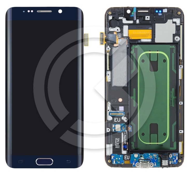 Дисплей для Samsung G928 Galaxy S6 Edge Plus в рамке + тачскрин (синий) ОРИГ100%