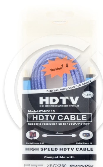 Кабель HDMI 1.4V XY-HD115 плоский (1,5м) в ассортименте