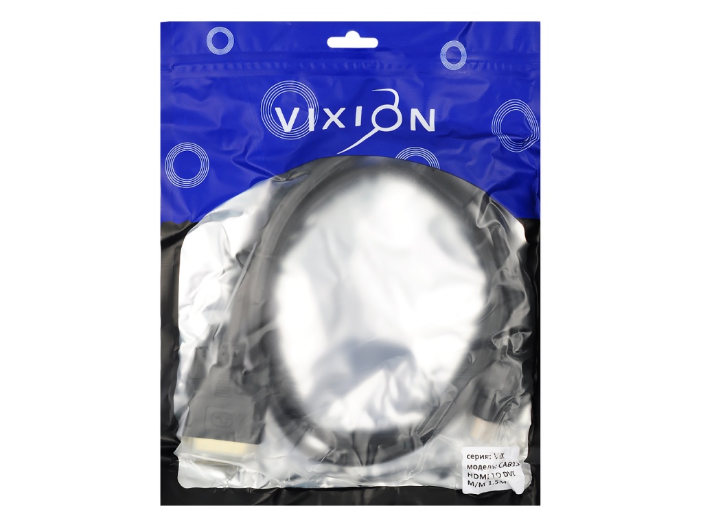 Кабель VIXION CAB13 HDMI (M) - DVI-I (M) 1.2m (черный)