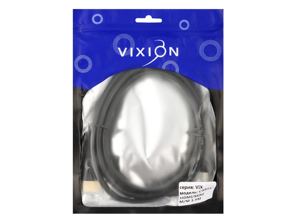 Кабель VIXION CAB16 HDMI (M) - Mini HDMI (M) 1.5m (черный)