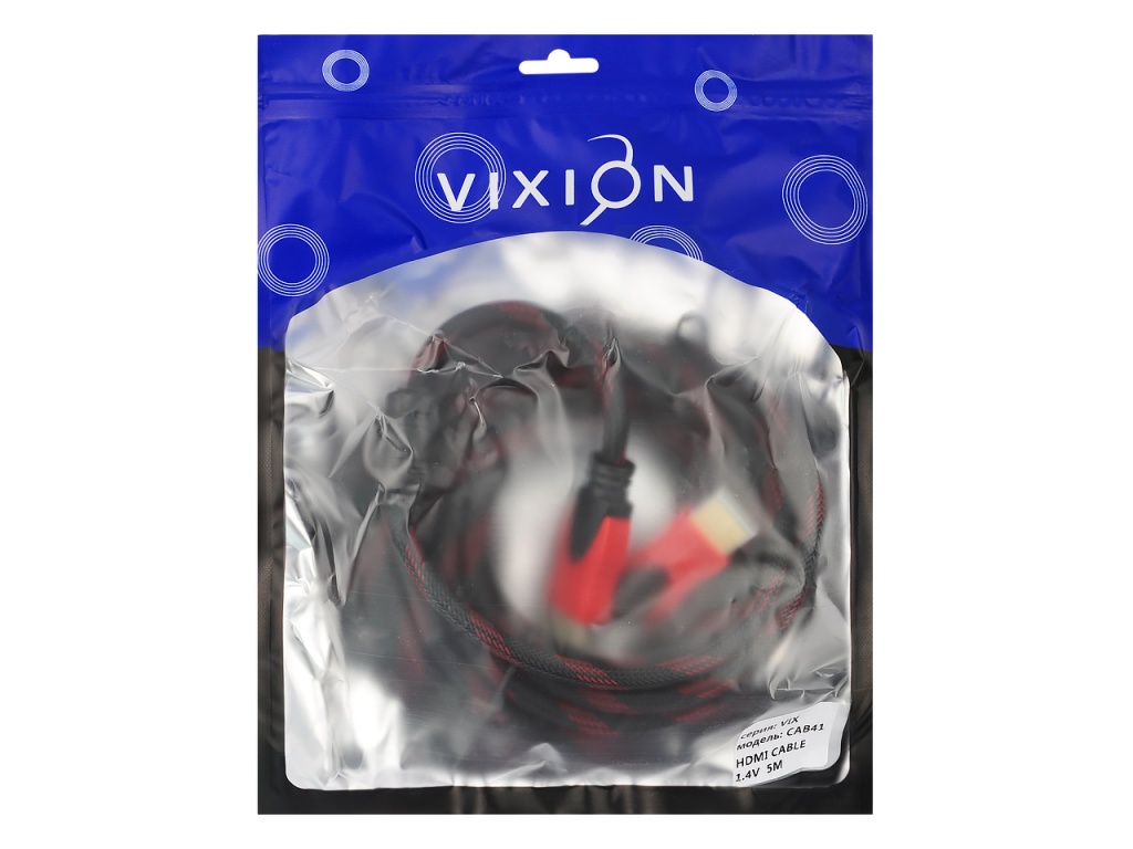 Кабель VIXION CAB41 HDMI (M) - HDMI (M) 5m (черный)