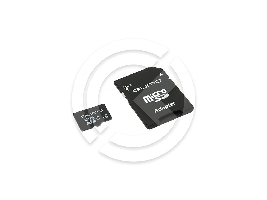 Карта памяти MicroSD 04GB Qumo Class 10 SDHC + адаптер SD
