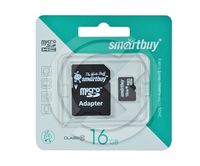 ����� ������ MicroSD 16GB Smartbuy Class 10 SDHC + ������� SD