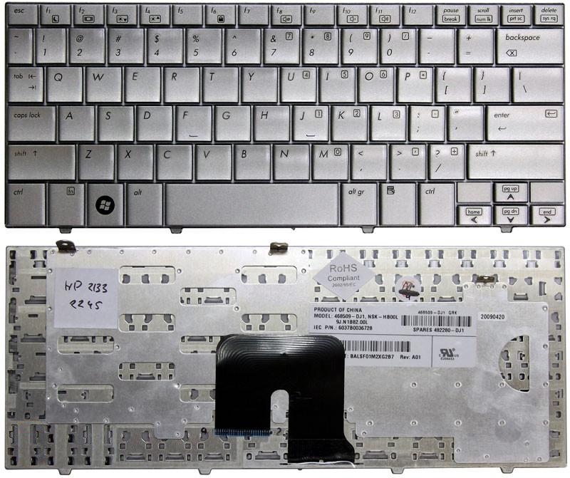 Клавиатура для ноутбука HP Mini 2133 2140 серебристая