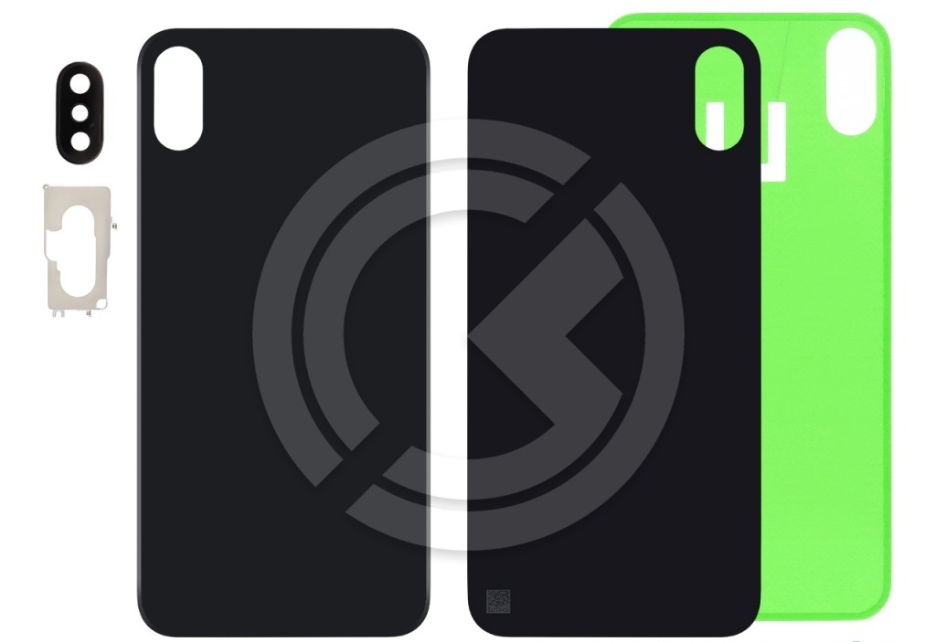 Задняя крышка для iPhone X (серый) со стеклом камеры ориг