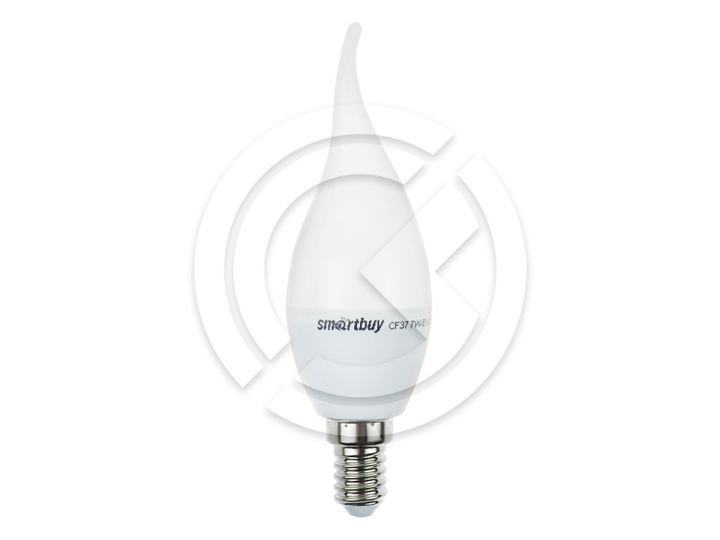 Светодиодная (LED) Свеча матовая Лампа Smartbuy-C37-07W/3000/E14