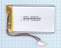 Аккумулятор Li-Pol (батарея) 4*40*75мм 2pin 3.7V/1500mAh