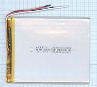 Аккумулятор Li-Pol (батарея) 3*80*100мм 3pin 3.7V/3000mAh