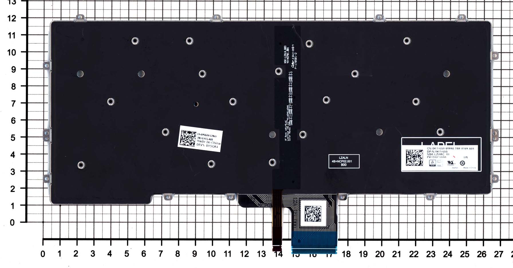 Клавиатура для ноутбука Dell Latitude 13 7370 черная с подсветкой