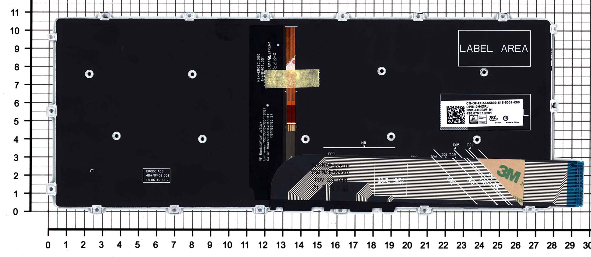 Клавиатура для ноутбука Dell Inspiron 14 5480 5481 5482 5485 5488 черная с подсветкой маленький энте