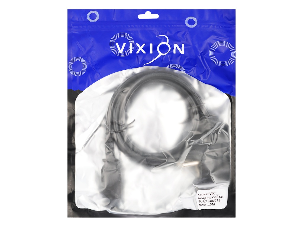 Кабель сетевой VIXION CAB56 EURO pin (m) - C13 (m) (1,5м) (черный)