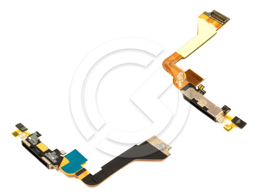 Шлейф для iPhone 4 + разъем зарядки (черный) ориг