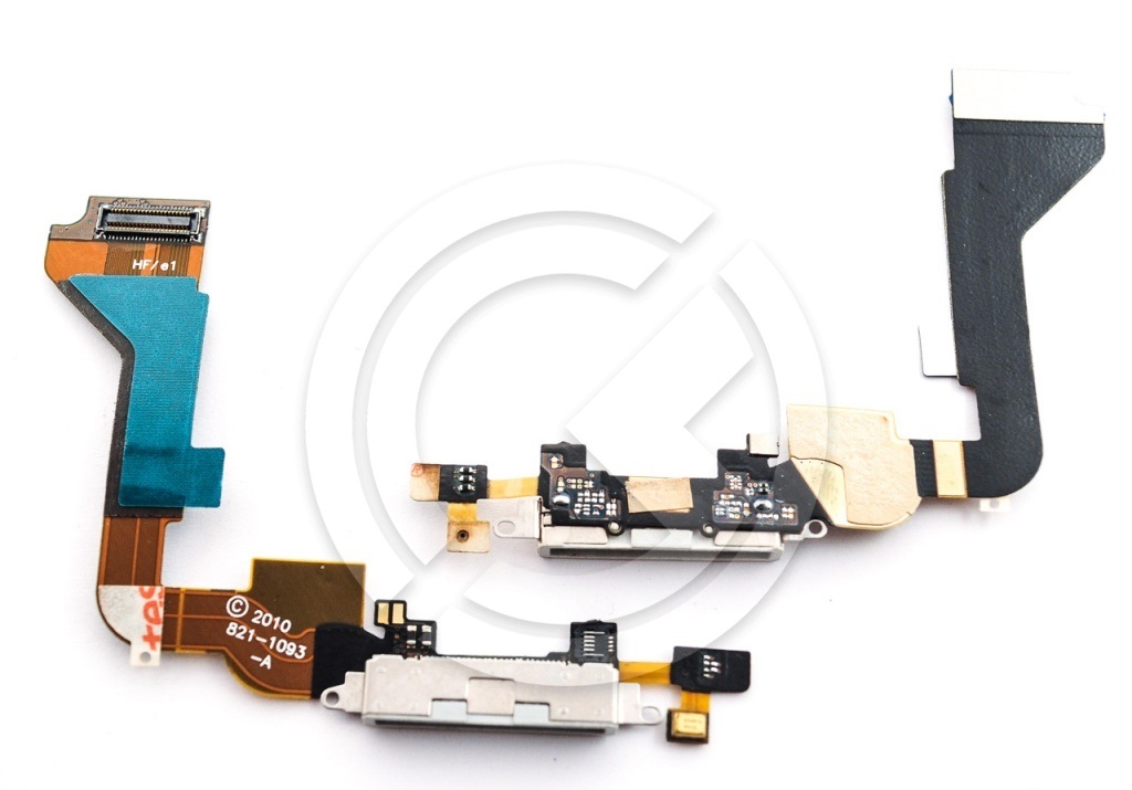 Шлейф для iPhone 4 + разъем зарядки (белый)