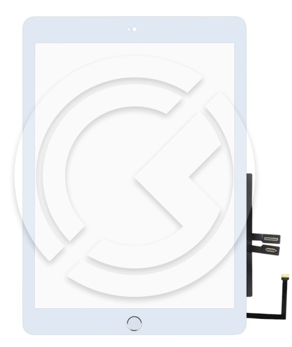 Тачскрин для iPad 6 (2018) + серебряная кнопка HOME с микросхемой (белый) ориг