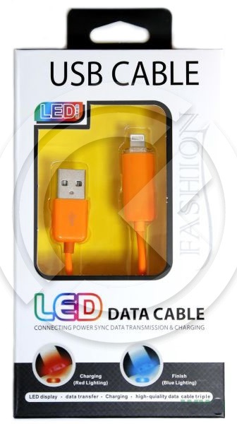 ������ USB ��� iPhone 5/6/7 Lightning (KS-506) (IOS10)  LED � ���������� � ������������