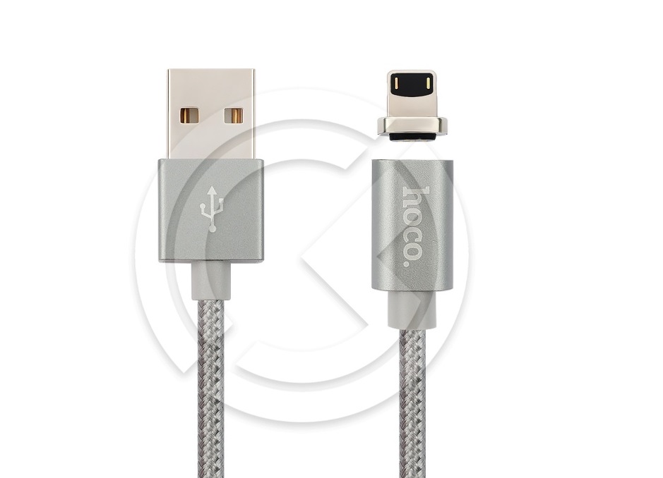 Кабель USB HOCO (U40A) для iPhone 5/5C/5S/6/6 Plus/iPad 4/5 Air магнитный (1м) (серый)