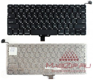 Клавиатура для ноутбука APPLE MacBook A1278 черная, плоский Enter