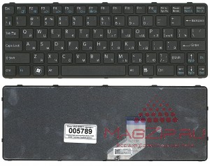 Клавиатура для ноутбука Sony VAIO SVE11 черная с черной рамкой