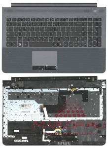 Клавиатура для ноутбука Samsung RC520 топ-панель темно-серый металлик