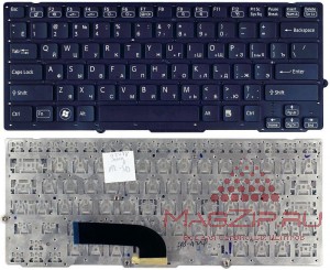 Клавиатура для ноутбука Sony Vaio VPC-SB, VPC-SD черная без рамки