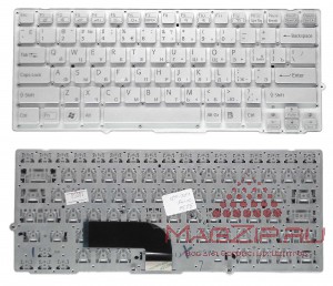 Клавиатура для ноутбука Sony Vaio VPC-SD. VPC-SB серебро без рамки