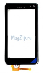 Тачскрин для Nokia N8 в рамке (черный)