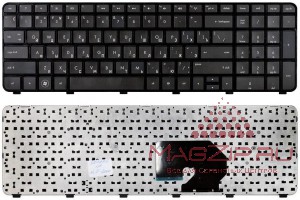 Клавиатура для ноутбука HP Pavilion DV7-6000, Русская, Черная с черной рамкой
