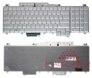 Клавиатура для ноутбука Dell Inspiron 1700 1710 1720 1721 серебристая с подсветкой