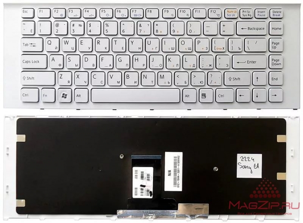 Клавиатура для ноутбука Sony Vaio VPC-EA белая с рамкой