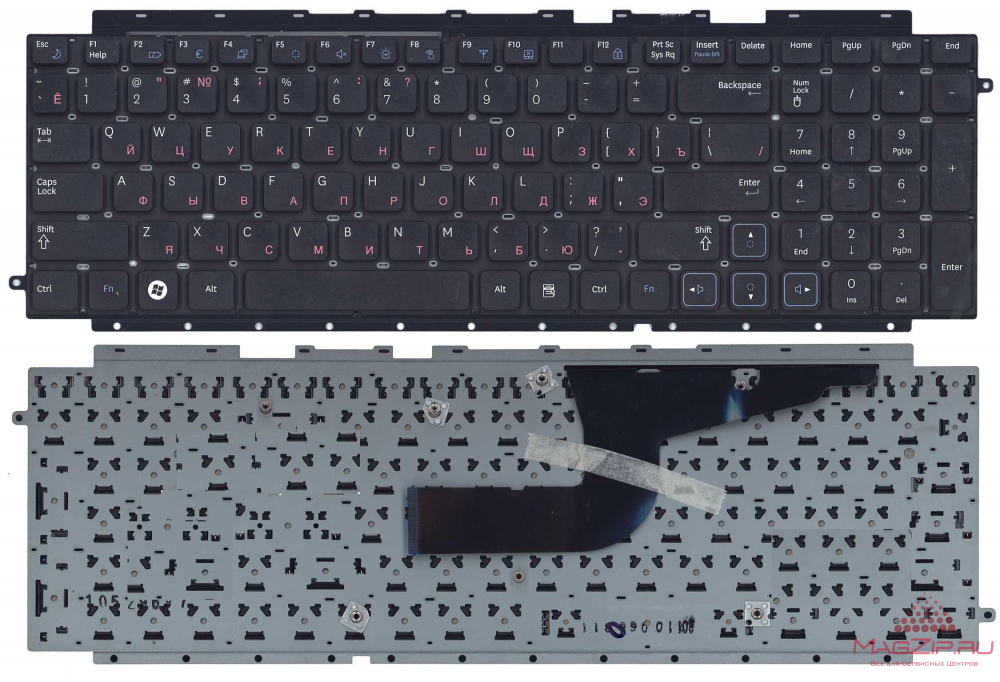 Клавиатура для ноутбука Samsung RC710 RC711 черная с рамкой