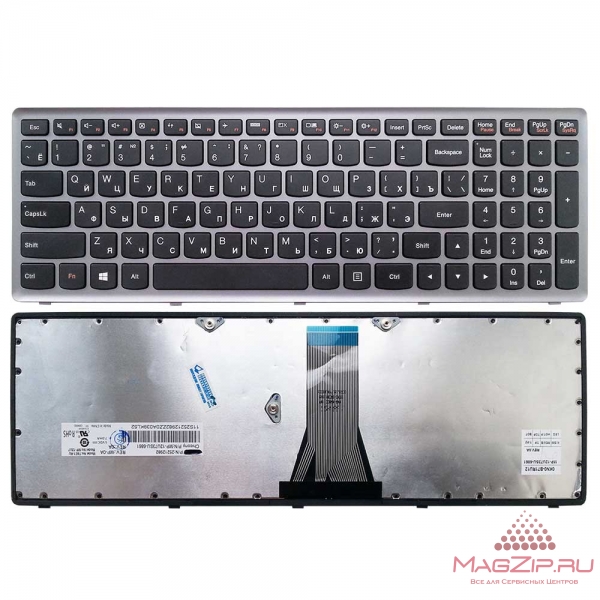 Клавиатура для ноутбука Lenovo G505s Z510 черная серебр. рамка
