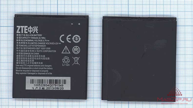 �������������� ������� ZTE Li3817T43P3h595251 ��� ZTE Flash ZTE N789+ 3.7V 5.55Wh 