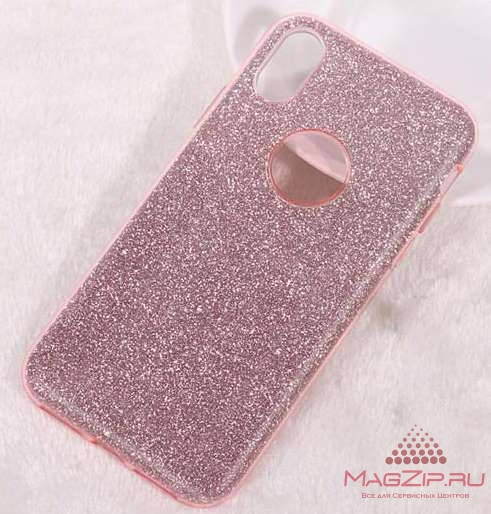 Задняя накладка REMAX Glitter iPhone 6/6S розовая