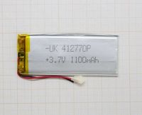 ����������� Li-Pol (�������) 3.7V 1100mAh 77x25x3�� 2 pin