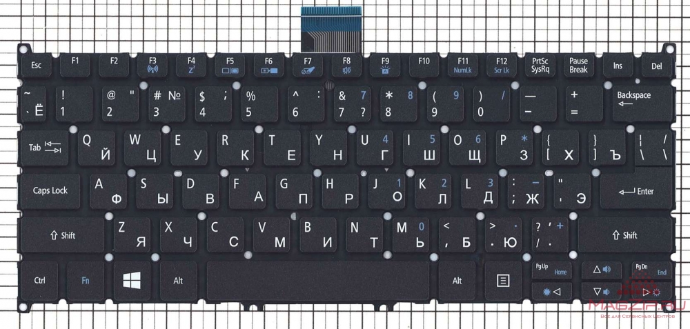 Клавиатура для ноутбука ACER Aspire V5-122 V5-122P черная, без рамки