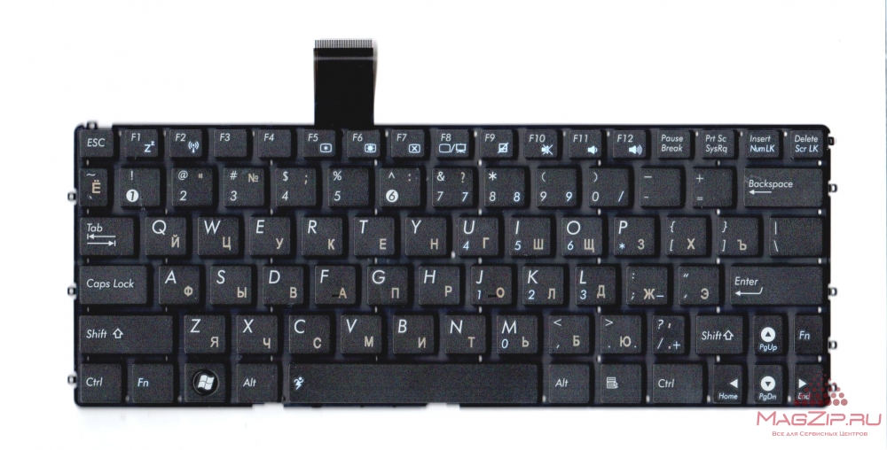 Клавиатура для ноутбука ASUS Eee PC 1060 1025 черная без рамки плоский Enter
