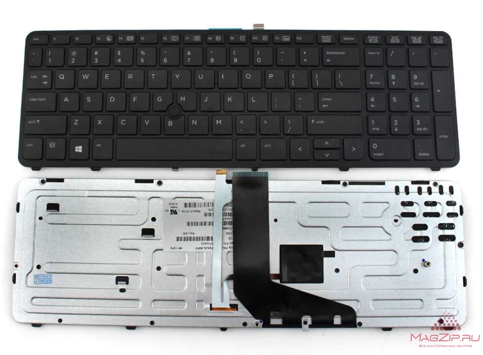 Клавиатура для ноутбука HP ZBook 15, 17 черная, с подсветкой
