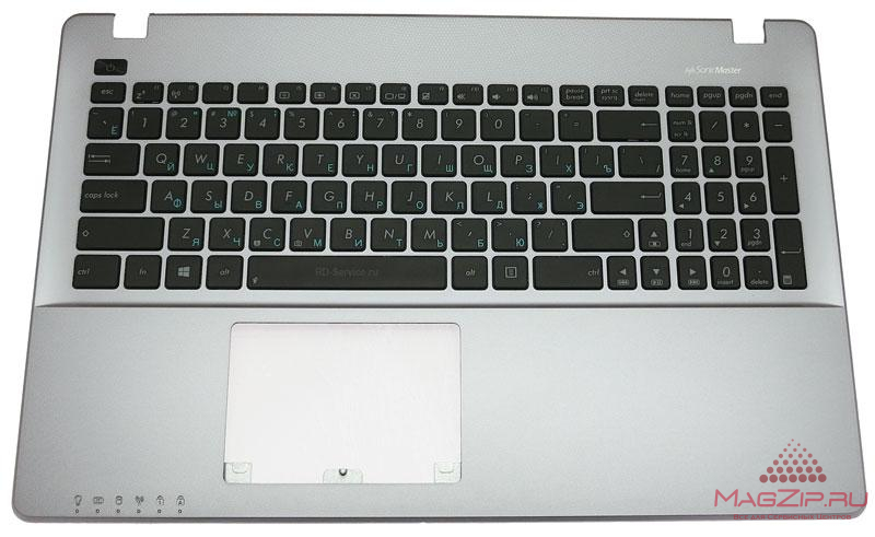 Клавиатура для ноутбука ASUS X550, X550VA, X550EA, K550CC, F550CC черная, с серой верхней панелью