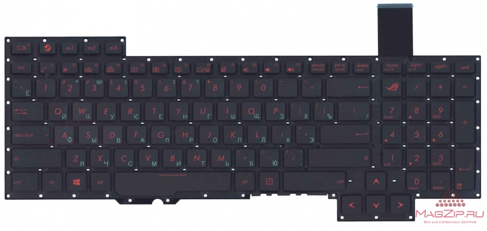 Клавиатура для ноутбука ASUS G571 без рамки, с подсветкой