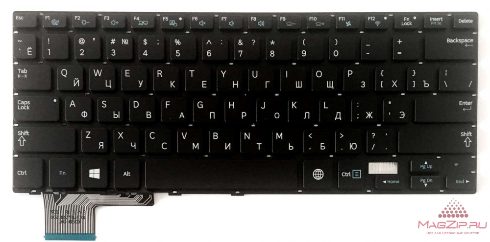 Клавиатура для ноутбука Samsung NP730U3E, NP730U3E, NP740U3E черная, с подсветкой