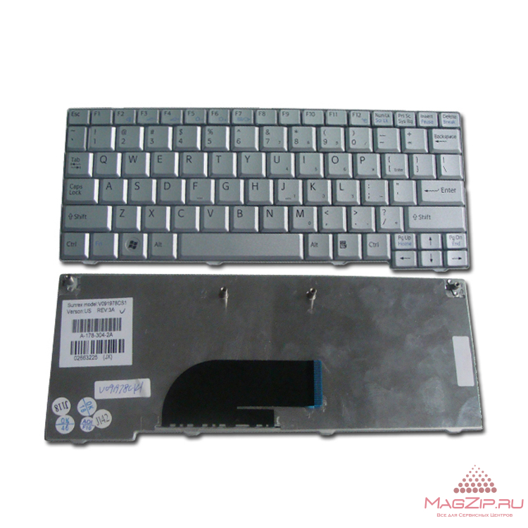 Клавиатура для ноутбука Sony Vaio VPC-M12, VPC-M13 серебряная