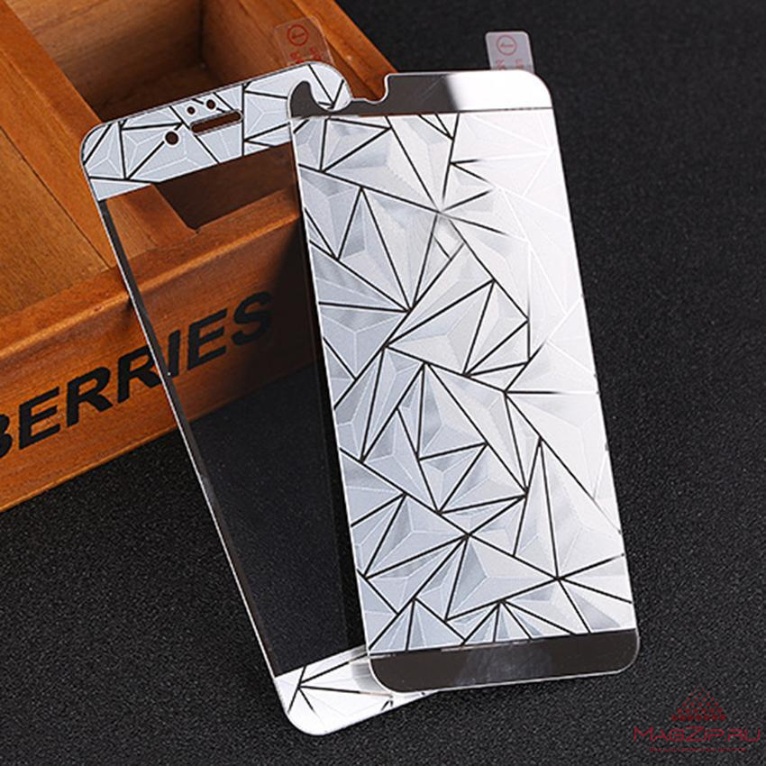 Защитное стекло для iPhone 6/6S (3D переднее+заднее) (серебро)