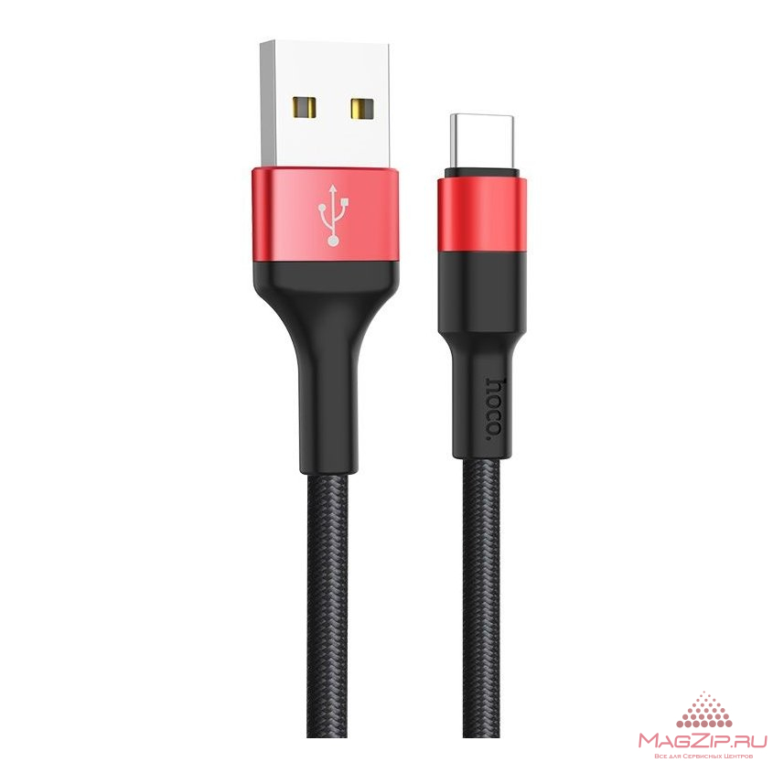 Кабель USB HOCO (X26) Xpress Type-C (1м) (черно-красный)